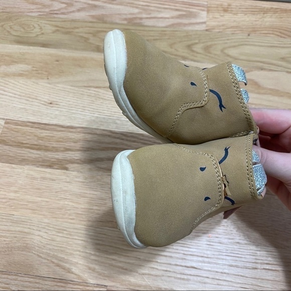Carter’s Unicorn Ankle Boots Sz 5.5 Brown Girls Baby Brown Pink - Picture 4 of 8